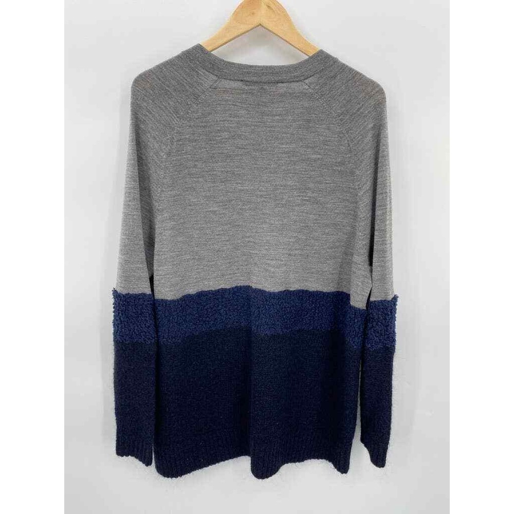 TIBI Cardigan Grandpa Sweater Womens Small Gray Blue Knit Pockets Button Front - Picture 11 of 12